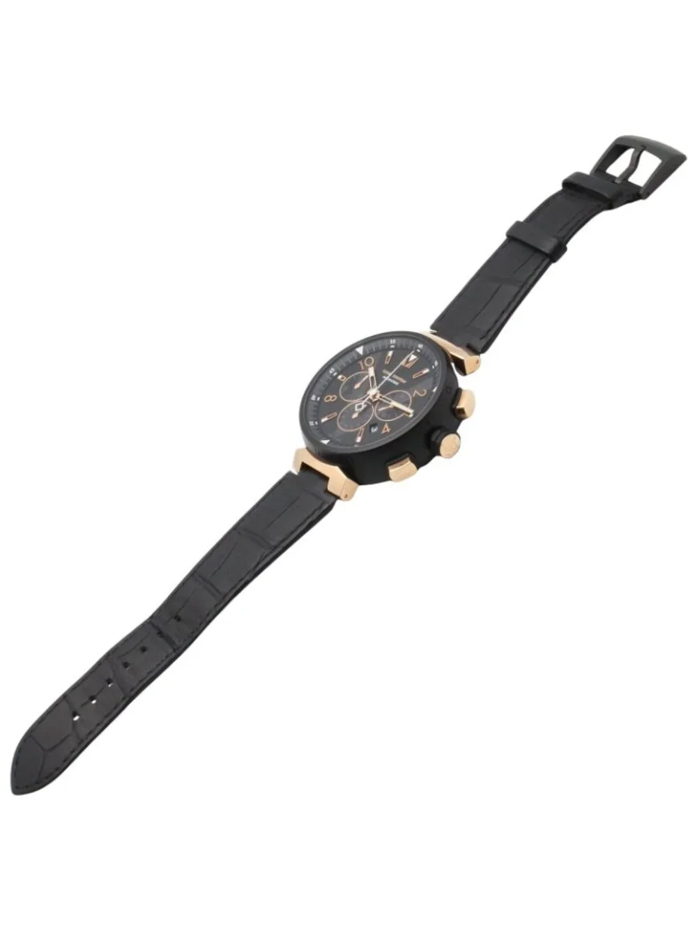 Louis Vuitton Watch Tambour Chrono Black Stainless Steel